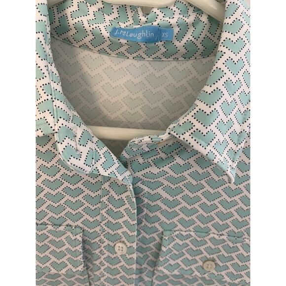 J McLauglin Womens Shirtdress Aqua XS Nylon Career Travel Preppy Packable - Picture 3 of 7